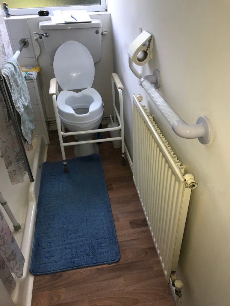 Bathroom before access mobility renovated the room